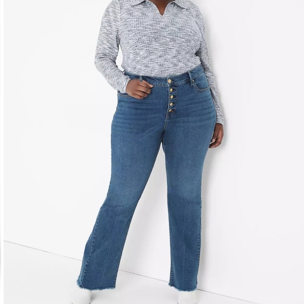 Seven7 Button Fly Flare Jeans